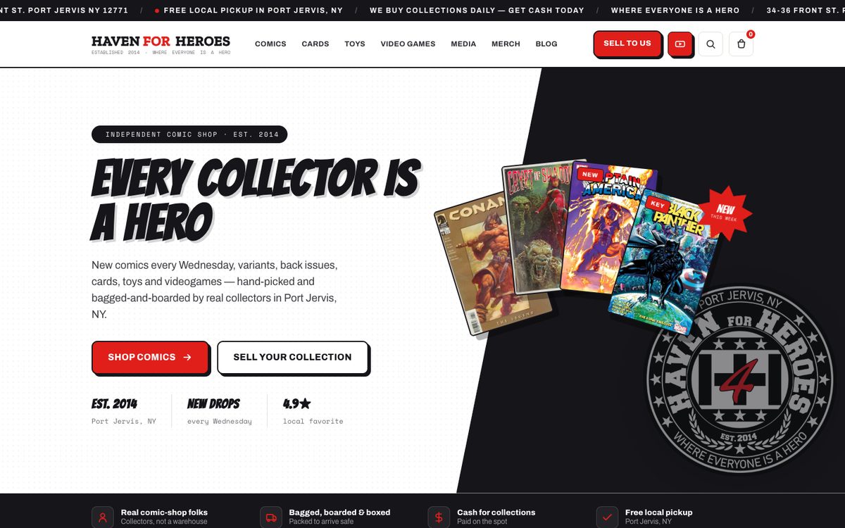 Haven for Heroes homepage