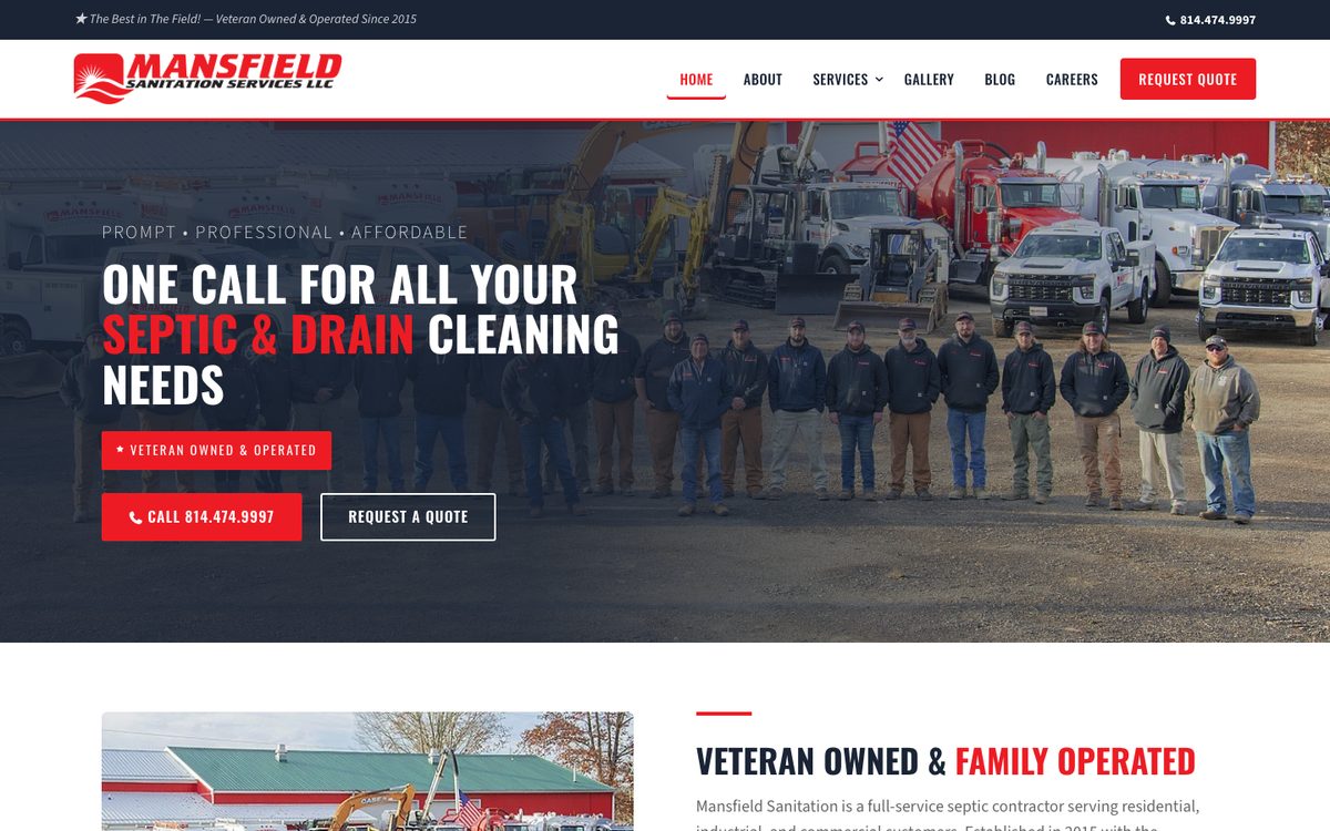 Mansfield Sanitation homepage