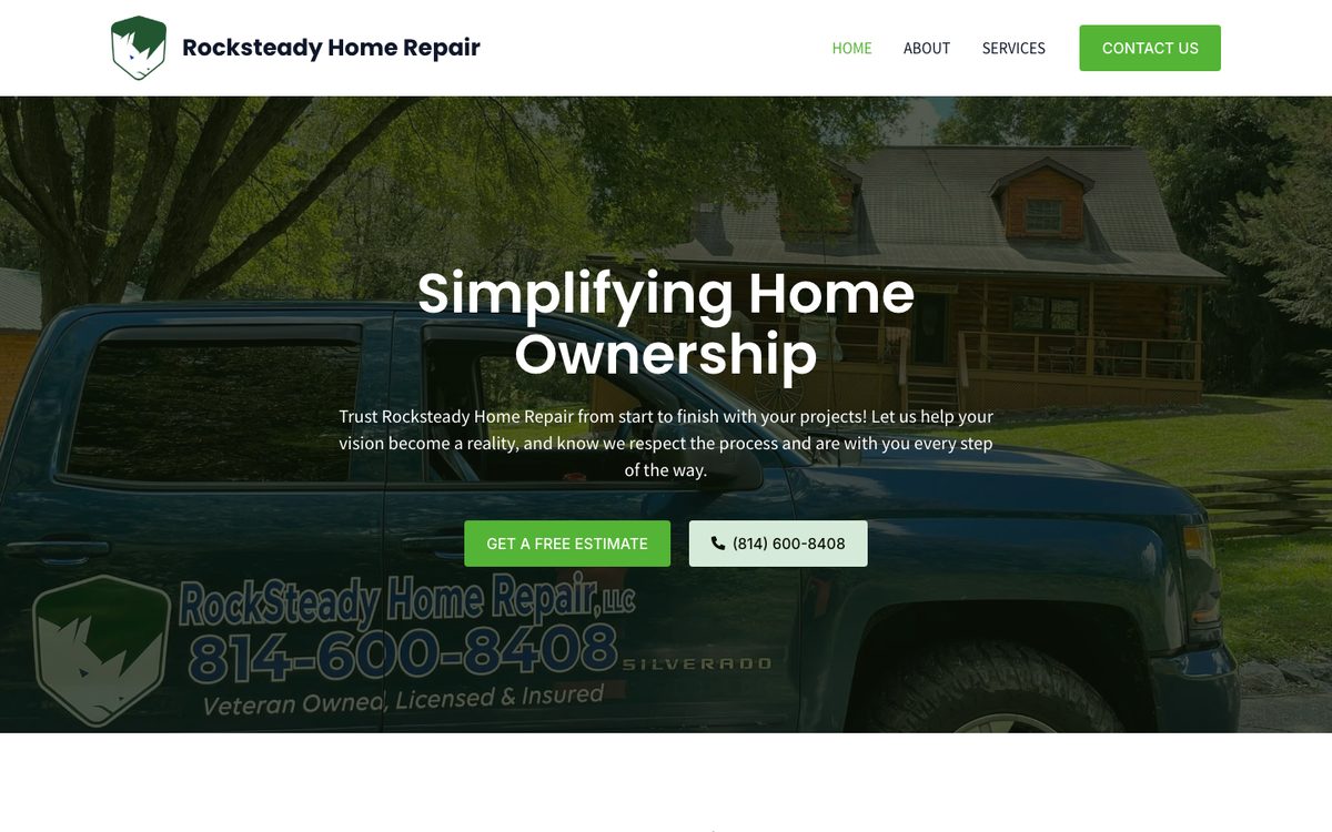 Rocksteady Home Repair homepage